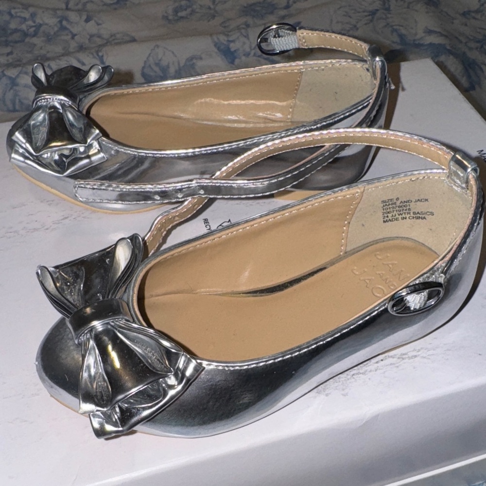 Janie and Jack Silver Dress Shoes for Kids